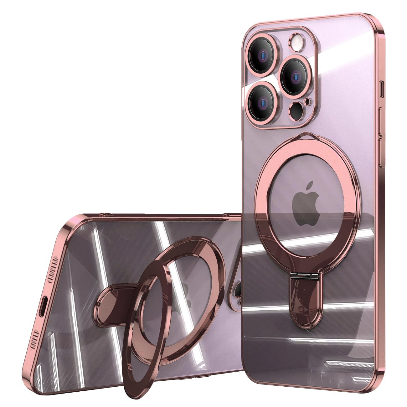 Rakuten - MuZiF iPhone 12 Pro 用 ケース MagSafe対応 リング付き クリア メッキ加工 カバー 車載ホルダー対応 多機能 レンズ保護 薄型軽量 耐衝撃構造 透明柔らかいTPU アイフォン12 Pro 用 磁気カバー クリアケース（iPhon