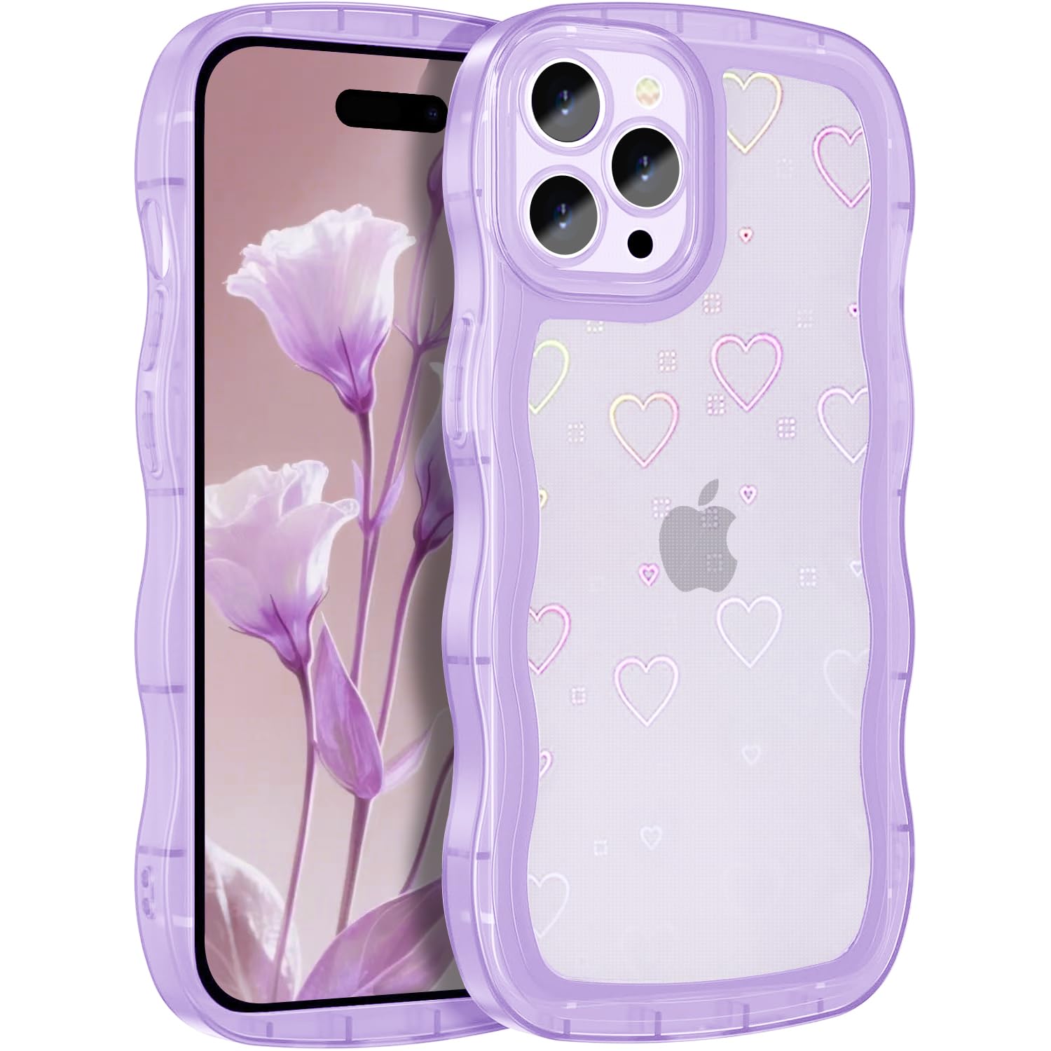 Rakuten - MuZiF iPhone 11 Pro Max 用 ケース 対応 クリア 可愛い [グリッターカード&ハート形] ウェーブ TPUソフトケース 透明 かわいい 韓国 薄くて軽い 人気 おしゃれ ストラップ穴あり 耐衝撃 保護カバー 11 Pro Max 用