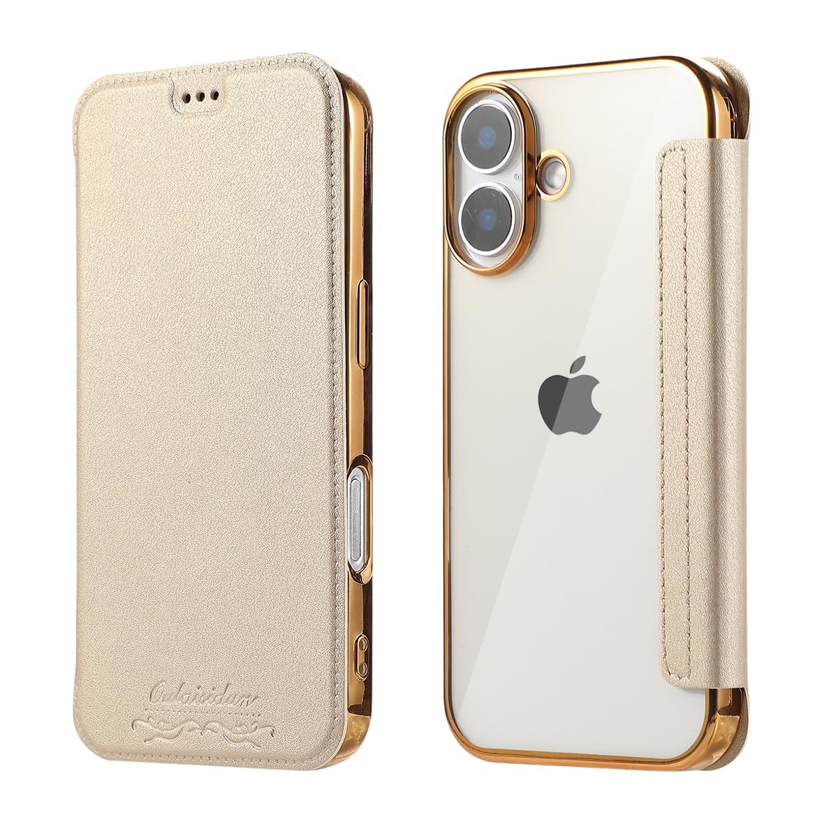 Rakuten - MuZiF iPhone 16 用 ケース 手帳型 クリア 高級なPUレザー 耐衝撃性と耐摩耗性16用 全面保護耐衝撃、カード収納、人気財布型 カバー 軽量 アイフォン16 用 手帳カバー (iPhone 16用,きんいろ)