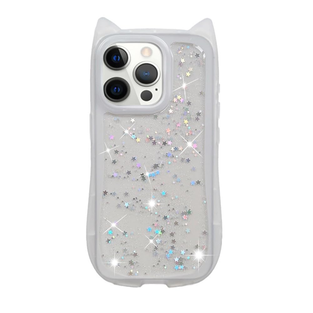 Rakuten - MuZiF iPhone 14 Pro 用 ケース クリア キラキラ 可愛い 猫耳 TPソフトケース 透明 かわいい ネコミミ 韓国 薄くて軽い 人気 おしゃれ 落下防止 耐衝撃 携帯カバー アイフォン 14 Pro 用 スマホケース (iPhone 14