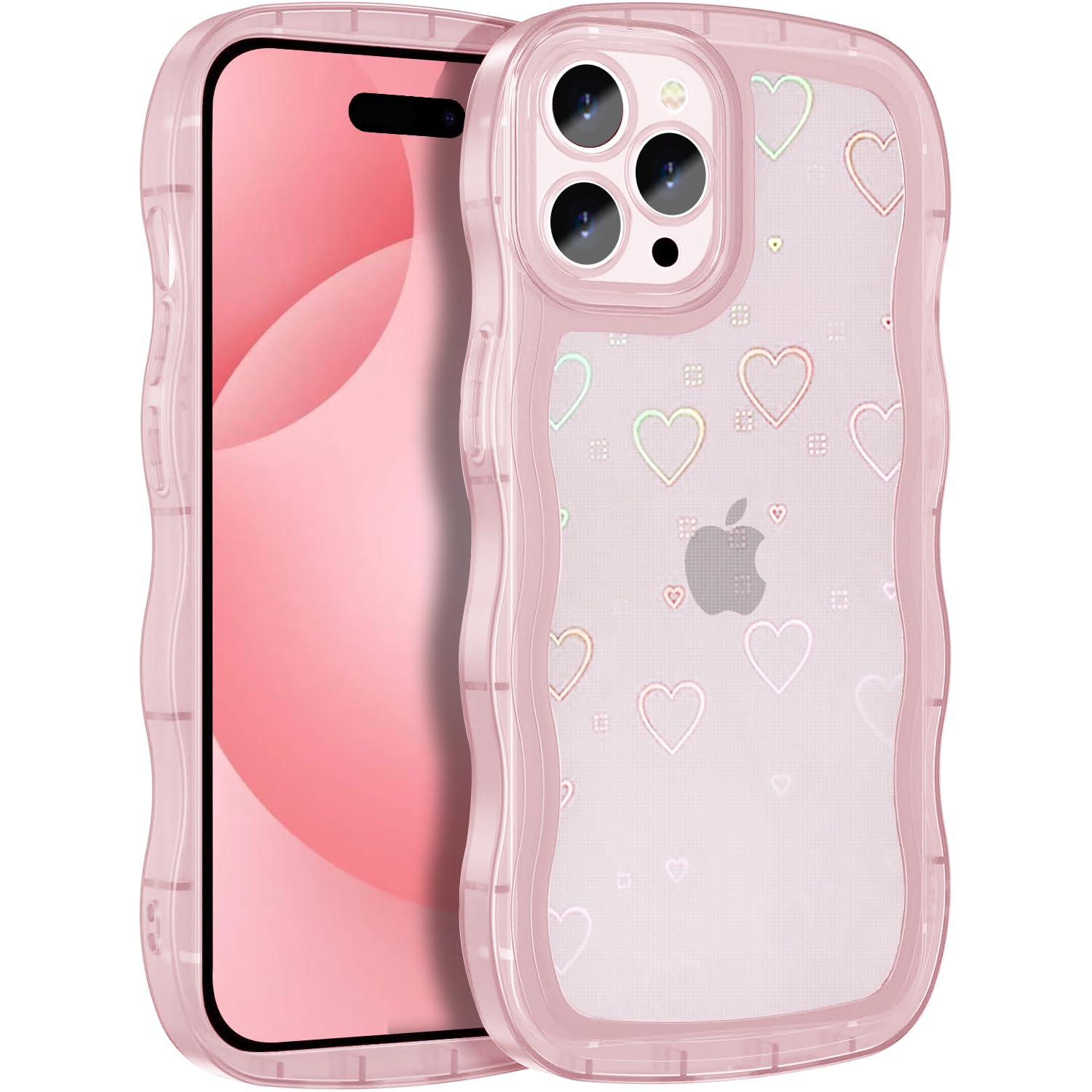 Rakuten - MuZiF iPhone 11 Pro 用 ケース 対応 クリア 可愛い [グリッターカード&ハート形] ウェーブ TPUソフトケース 透明 かわいい 韓国 薄くて軽い 人気 おしゃれ ストラップ穴あり 耐衝撃 保護カバー アイフォン11 Pro 用 スマ