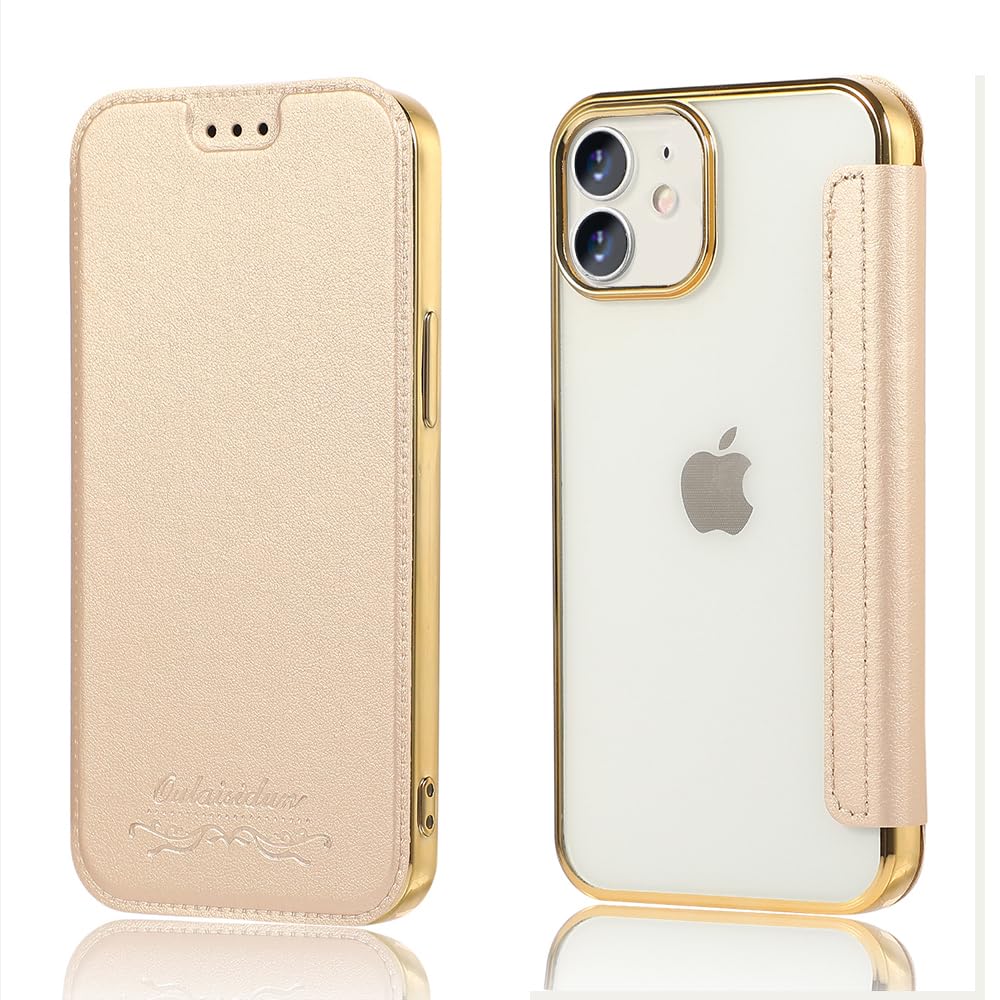 MuZiF iPhone12 Pro 用 ケース 手帳型 iPhone12 用 手帳型ケース クリア 高級なPUレザー 耐衝撃性と耐摩耗性 12 /12 Pro用 全面保護耐衝撃、カード収納、カバー 軽量 アイフォン12 用 手帳カバー (iPhone 1