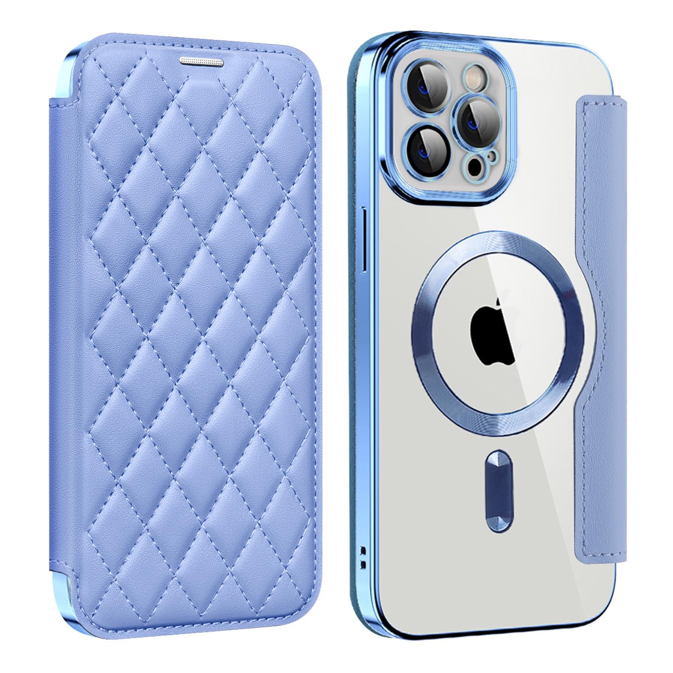 MuZiF iPhone 11 Pro Max 用 ケース 手帳型 Magsafe対応 クリア 背面 透明 キルティング 高級なPUレザー スマホケース カード収納 おしゃれ 韓国 人気財布型 カバー 軽量 アイフォン11 Pro Max 用 手帳カバー