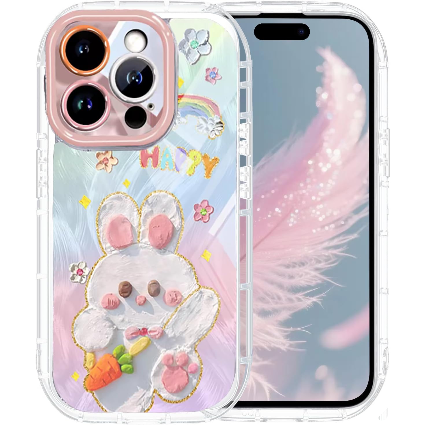 Rakuten - Muzif iPhone 14 Pro 用 ケース 可愛い ウサギ匹 かわいい 羽織紋です 漫画 韓国 面白 薄くて軽い 人気 おしゃれ アニメ スマホケース 耐衝撃 携帯カバー レンズ保護 携帯ケース アイフォン14 Pro 用 スマホカバー (iPho