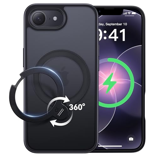 【2026最高傑作&定点360度回転】CASEKOO iPhone 17e/16e 用 ケース 米軍MIL規格 耐衝撃 MagSafe対応 高耐久性【横縦両立・...