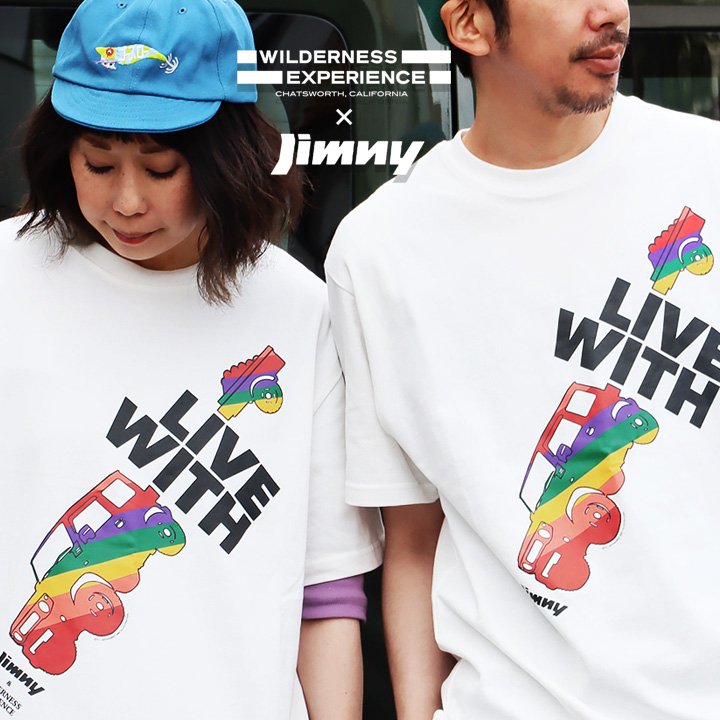 Tシャツ 半袖 メンズ レディース コラボ SUZUKI公認 Jimny ジムニー バックプリント 綿100％ 度詰め天竺 ゆったり カジュアル ヴィンテージ風 プレゼント 贈り物 PATY パティ WILDERNESS EXPERIENCE ウィルダネスエクスペリエンス 