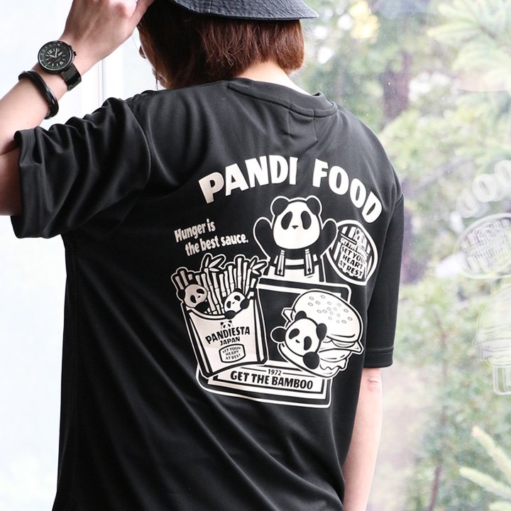 PANDIESTAJAPAN パンディエスタジャパン Tシャツ 半袖 メンズ レディース ドライ メッシュ 涼しい 伸縮性 パンダ プリント すっきり ボックスシルエット カジュアル 夏 パティ 【メール便50】