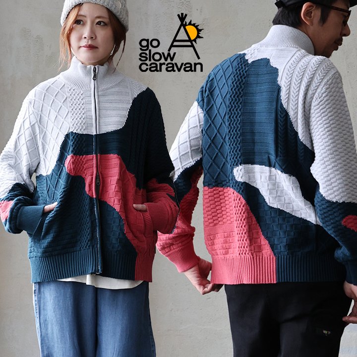 go slow caravan ゴースローキャラバン ドライバーズニット ニット 長袖 メンズ レディース スタンドネ..
