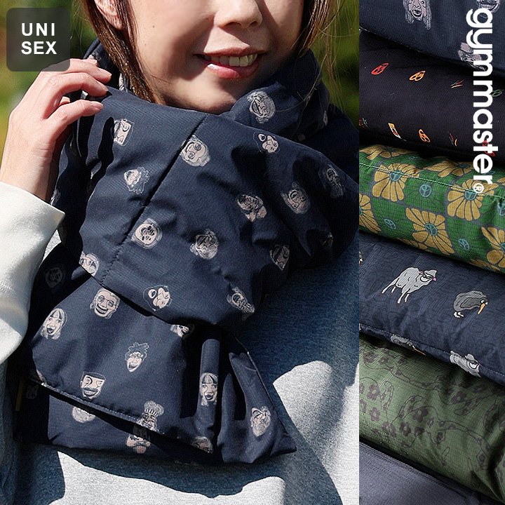 gym master ジムマスター マフラー ストール ネックウォーマー メンズ レディース 総柄 ハッピーペイン..