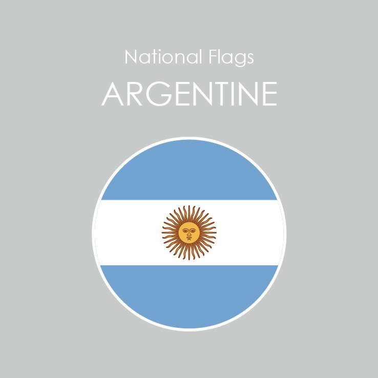 国旗ステッカー/アルゼンチン　Natio