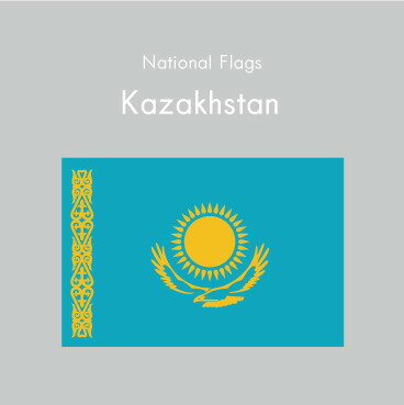 国旗ステッカー/カザフスタン　National Flag/Kazakhstan