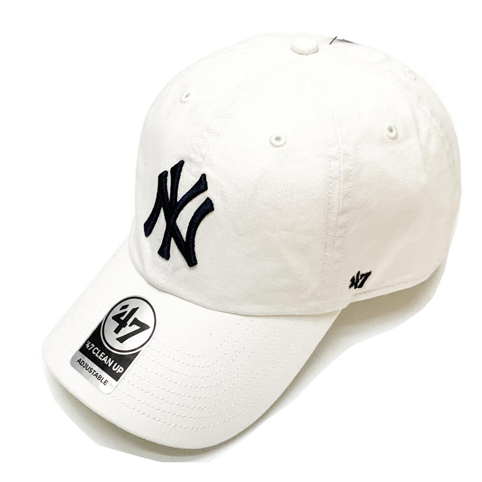 '47 フォーティーセブン ローキャップ 帽子 CLEAN UP CAP - NY ヤンキース NEW YORK YANKEES ニューヨーク ホワイト WHITE 白