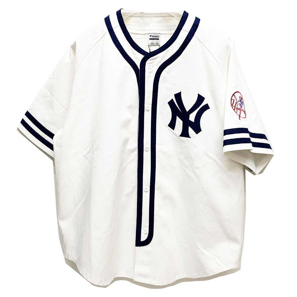 եʥƥ FANATICS ١ܡ륷 MLB NEW YORK YANKEES COTTON BASEBALL SHIRT 󥭡 ʥ/ͥӡ ۥ磻  WHITE