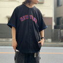 ファナティクス FANATICS ベースボールシャツ MLB MESH BASEBALL SHIRT - NEW YORK METS メッツ ブラック 黒 BLACK ML25SS0003(4)