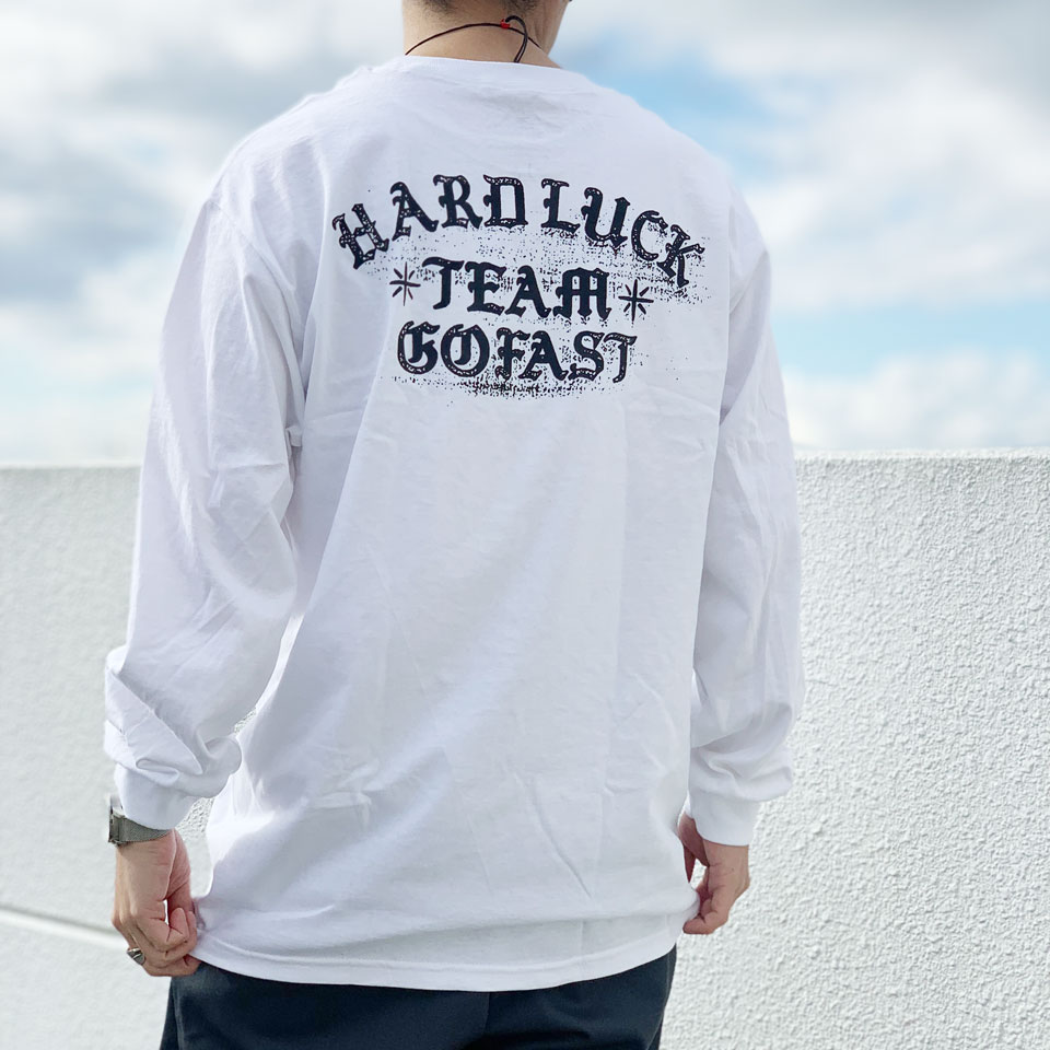 楽天Mr.vibes web store全2色 ハードラック HARD LUCK ロンT 長袖Tシャツ OLDE ENGLISH ROUGH L/S Tee ホワイト 白 ブラック 黒