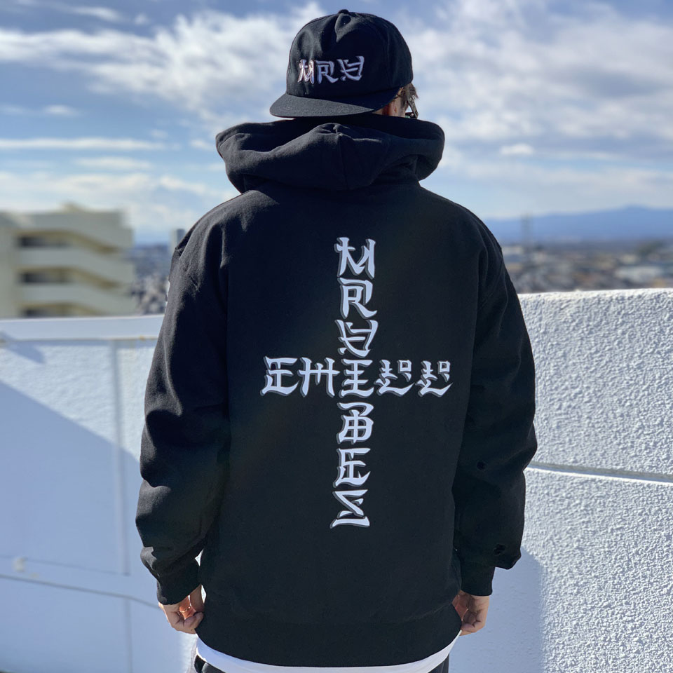 Rakuten - MRV by Mr.vibes パーカー フーディー ANIMAL CHILL P/O HOODIE ヘビーウェイト バックプリント 袖プリント スウェット オリジナル ブラック 黒 BLACK