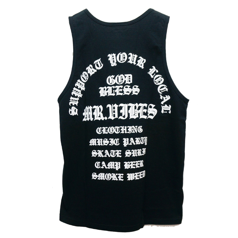 MRV by Mr.vibes タンクトップ GOD BLESS TANKTOP オリジナル ブラック 黒 BLACK