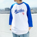 MRV by Mr.vibes TVc SCRIPT RAGLAN Tee O x[X{[TVc 7 IWi zCg/C WHITE 