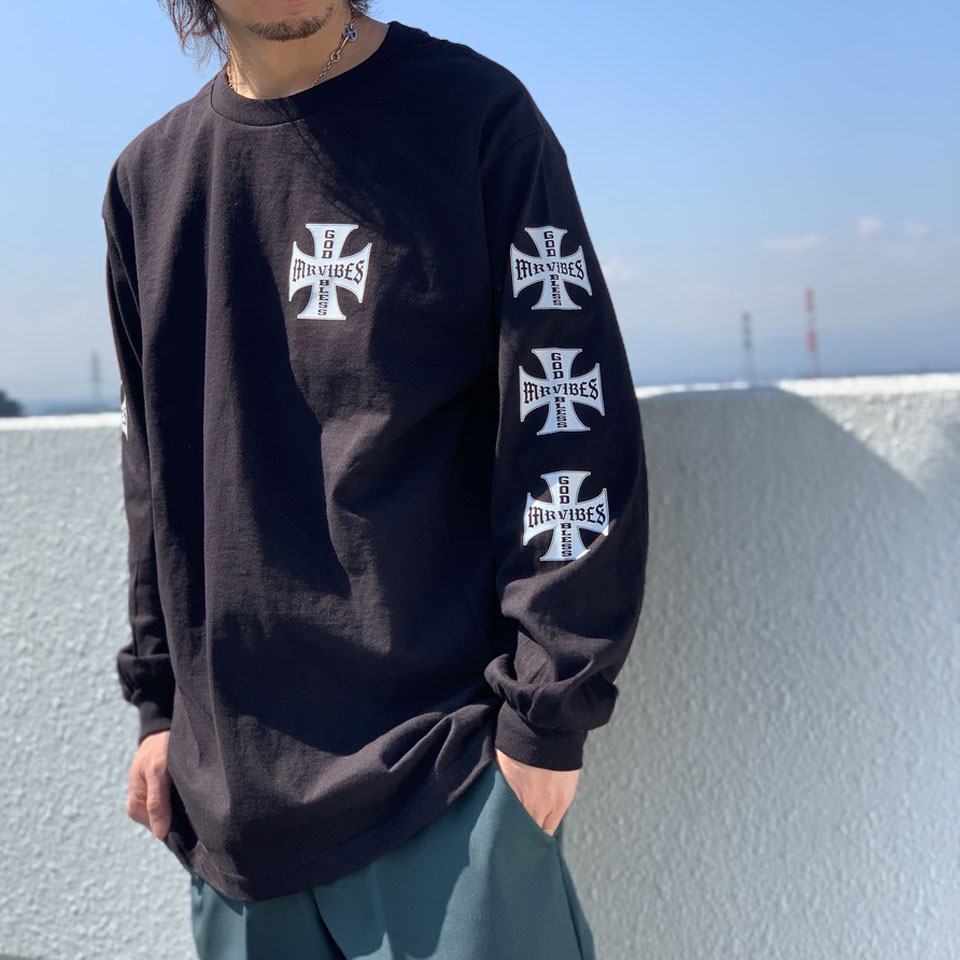 MRV by Mr.vibes T T IRON CROSS L/S Tee Ĺµ ꥸʥ Хåץ µץ ֥å BLACK 