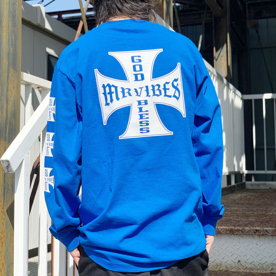 MRV by Mr.vibes T T IRON CROSS L/S Tee Ĺµ ꥸʥ Хåץ µץ ֥롼  BLUE