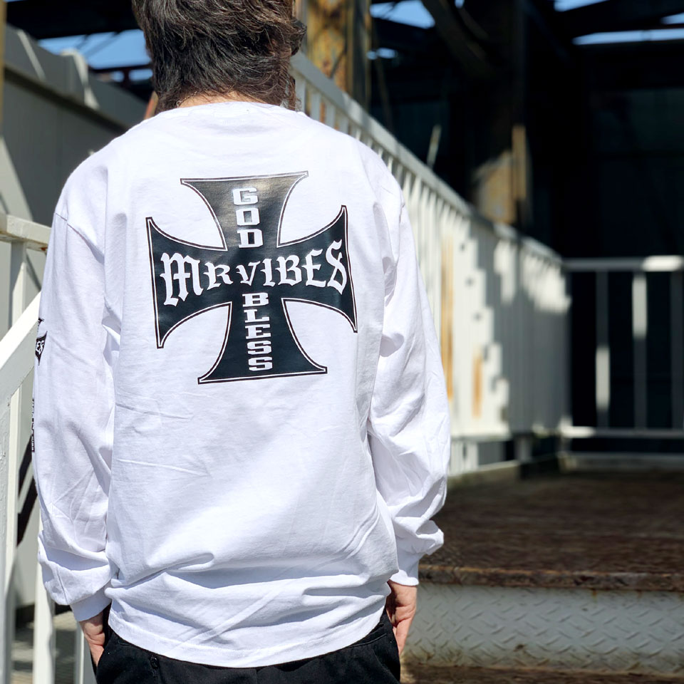 MRV by Mr.vibes T T IRON CROSS L/S Tee Ĺµ ꥸʥ Хåץ µץ ۥ磻  WHITE