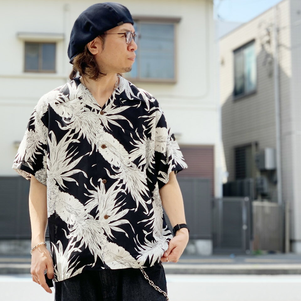 レーヨンアロハシャツ「WHITE EGRET」 SUN SURF SS39222