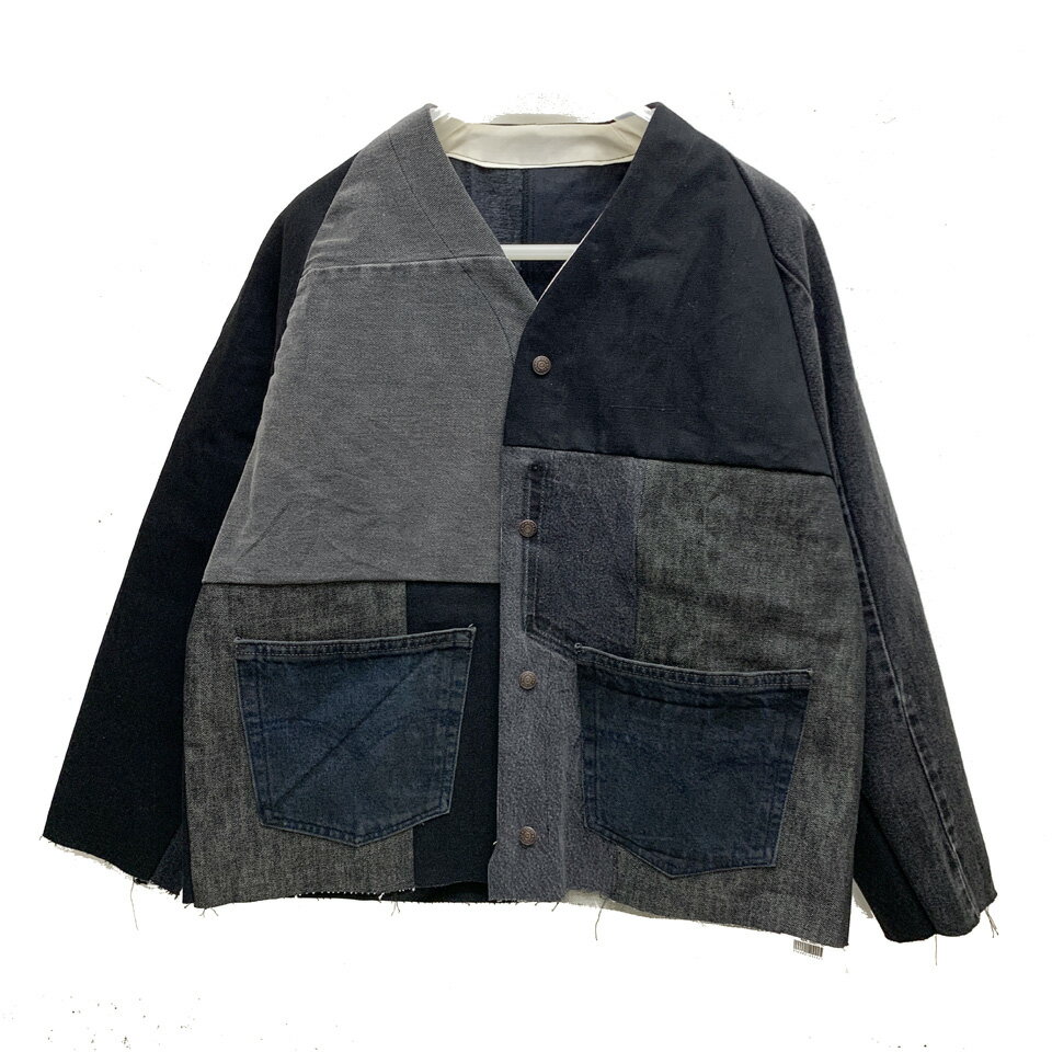 スリフティルック THRIFTY LOOK デニムエンジニアジャケット DENIM REMAKE ENGINEERED JACKET リメイク ブラックデニム 黒 BLACK (#7)
