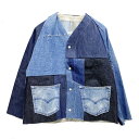 スリフティルック THRIFTY LOOK デニムエンジニアジャケット DENIM REMAKE ENGINEERED JACKET リメイク ブルー BLUE (#5)