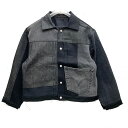 スリフティルック THRIFTY LOOK リメイクデニムジャケット DENIM REMAKE PLEATS JACKET 1st ブラックデニム 黒 BLACK (#3)