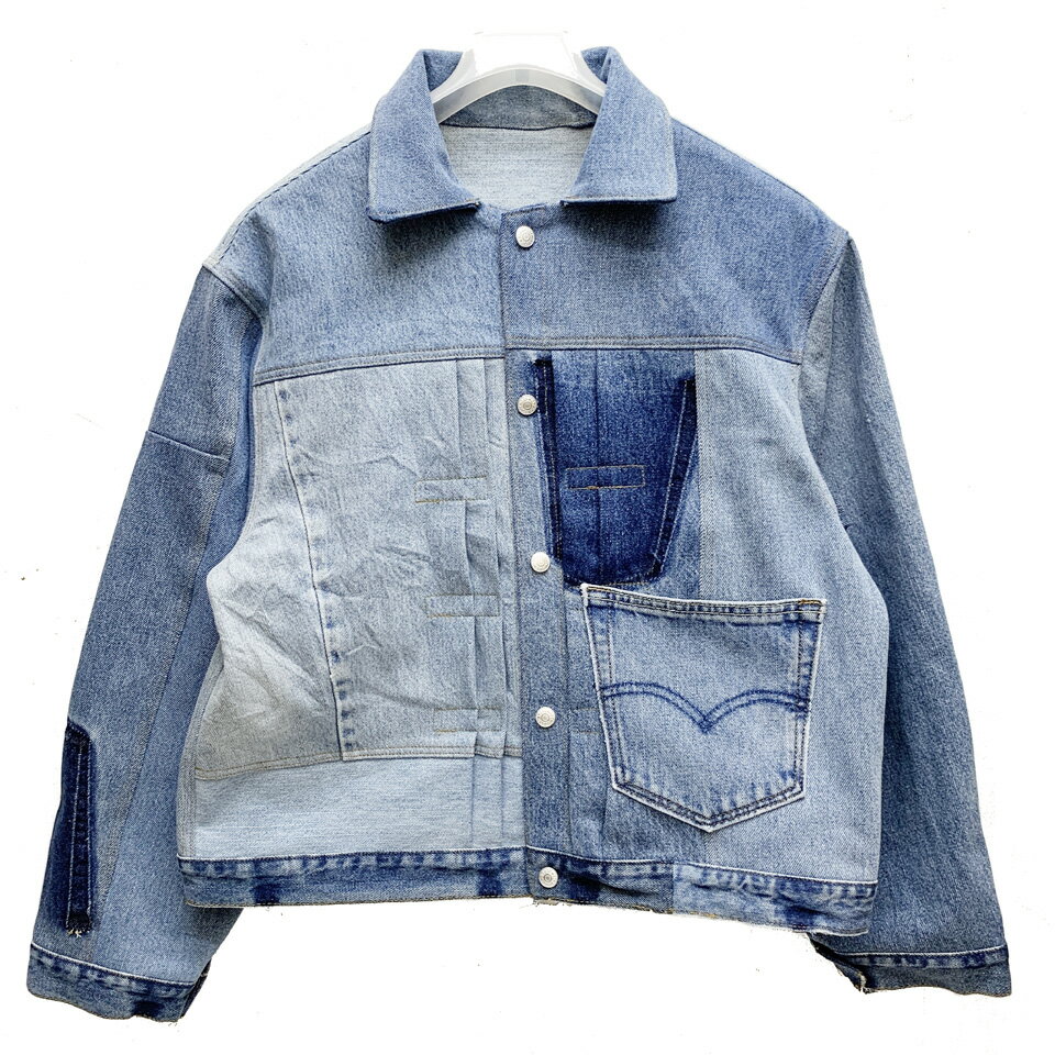 スリフティルック THRIFTY LOOK リメイクデニムジャケット DENIM REMAKE PLEATS JACKET 1st ブルー 青 BLUE (#2)のサムネイル