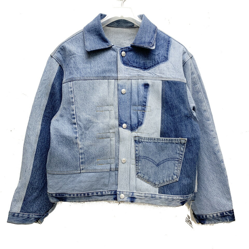 スリフティルック THRIFTY LOOK リメイクデニムジャケット DENIM REMAKE PLEATS JACKET 1st ブルー 青 BLUE (#3)のサムネイル