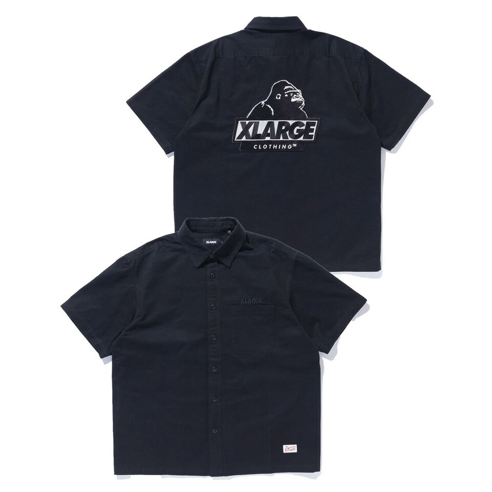 Rakuten - エクストララージ XLARGE 半袖ワークシャツ SLANTED OG S/S WORK SHIRT ブラック 黒 BLACK 101262014003