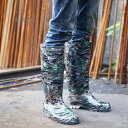 ワークブーツ ワークマン 長靴 防水 メンズ 作業用 大きいサイズ レインブーツ ロング 農作業 釣り 迷彩柄 グリーン ロング レインブーツ レインシューズ