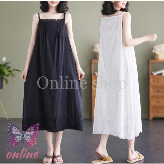 インナーワンピース ペチコート 綿 レース 春 夏 ペチワンピース キャミワンピース レディース 40代 春..