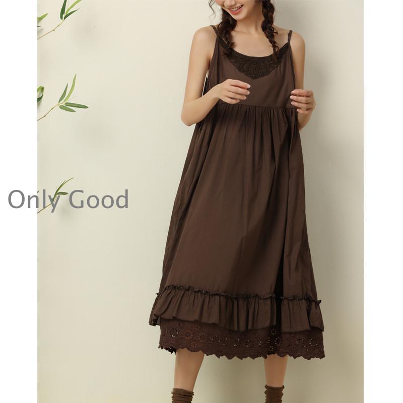 キャミワンピ ロングワンピース レディース インナー チュールレース タンク 部屋着 刺繍 レース マキシ丈 ペチワンピース 可愛い キャミソールワンピース 綿
