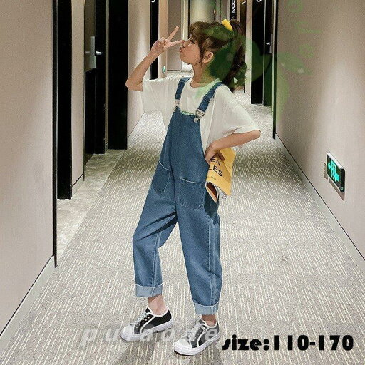 オーバーオール デニムパンツ 子供服 春秋 ジーンズ 長ズボン オールインワン ゆったり ハイウエスト カジュアルパンツ 女の子 可愛い きれいめ 卒園式/入学式 オーバーオール デニムパンツ 子供服 春秋 ジーンズ 長ズボン オールインワン ゆったり ハイウエスト カジュアルパンツ 女の子 可愛い きれいめ 卒園式/入学式