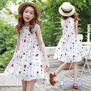 子供服 ワンピース キッズ 子供ドレス dress 子供服 女の子 ジュニア 夏 ノースリーブ 膝丈 ドット柄 カジュアル おしゃれ 可愛い 通学着 通園着