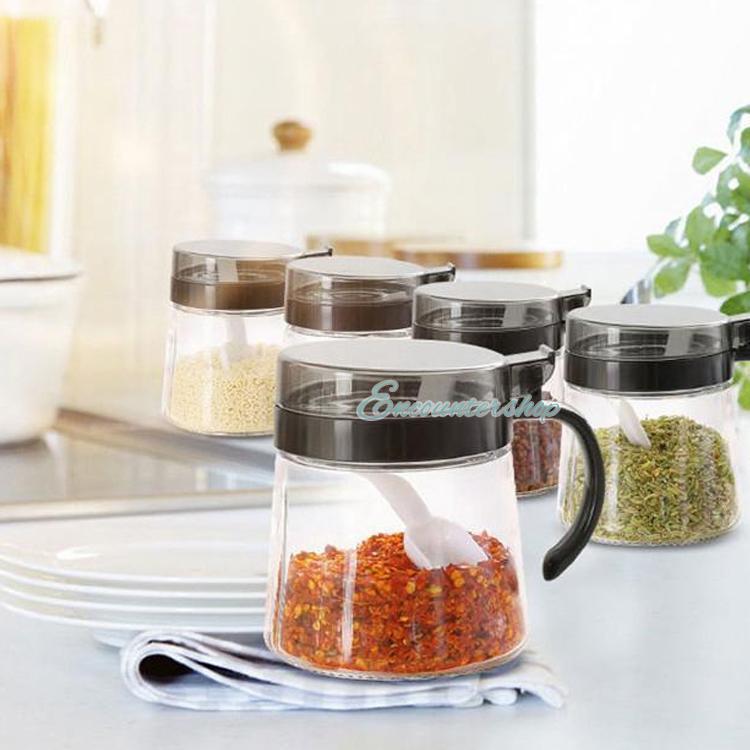 調味料入れ 調味料容器 ストッカー 収納ケース キッチン収納 ガラス 保存容器 スパイスボトル　塩 胡椒..