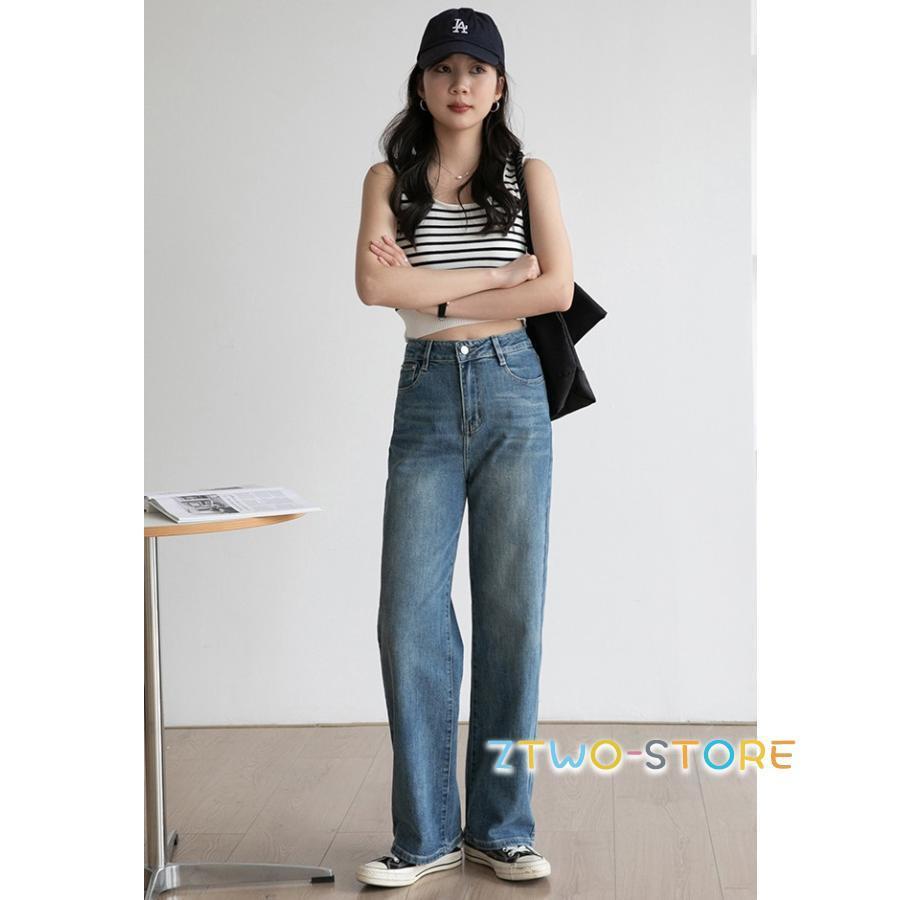 デニムパンツ レディース デニムパンツ ワイド デニム ストレート ストレートデニム レディース ボトムス レディース gパン レディース ジーンズ レディース