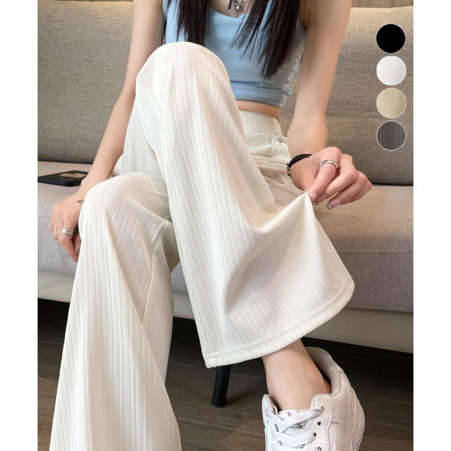 春 夏 セミフレアパンツレディース ロングパンツ