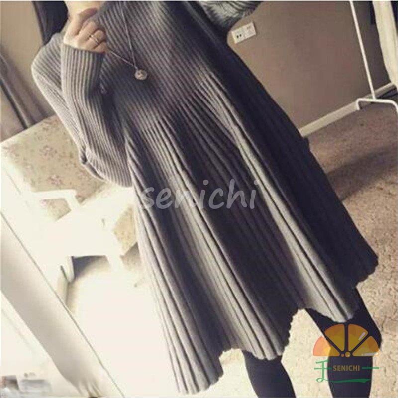 ニットワンピース レディース 40代 秋冬 ニットワンピース きれいめ ショート丈 上品 ニットチュニック 長袖セーター 無地 Aライン 結..