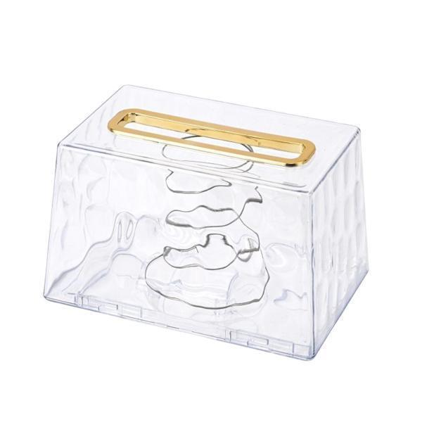 クリアティッシュカバー フェイシャルティッシュホルダーケース ティッシュペーパー収納ホルダー スプ..