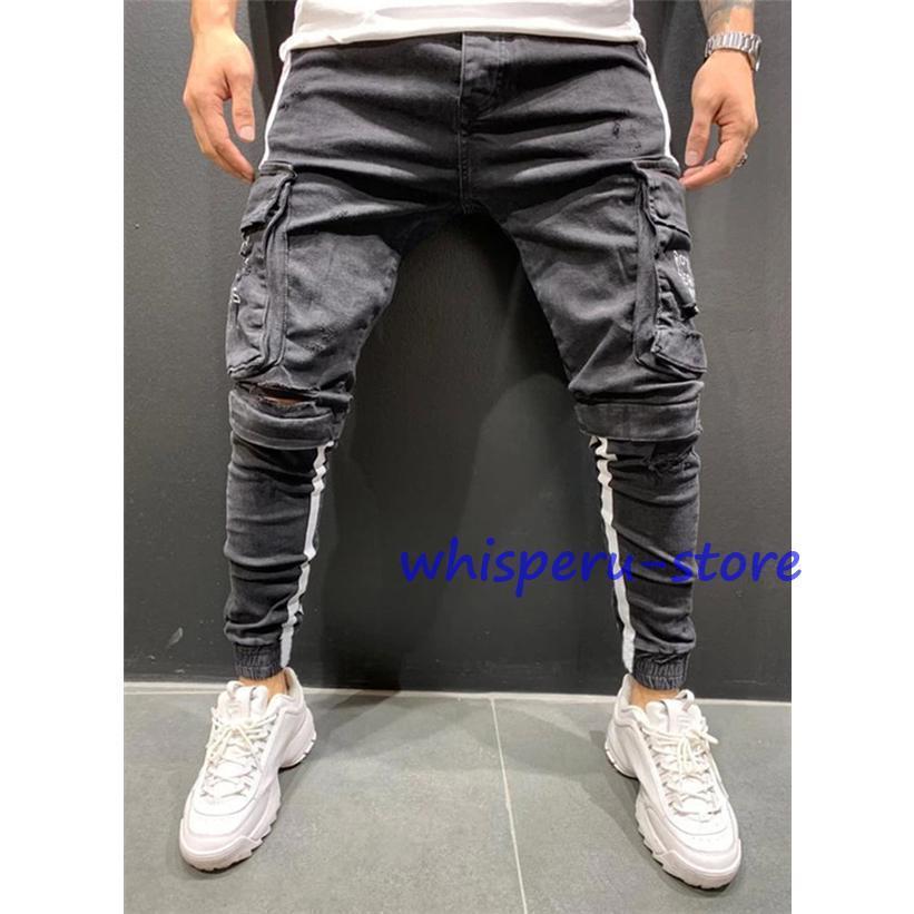 デニムパンツ ジーパン メンズ ジーンズ スキニーデニム 作業着 パンツ ボトムス スリム ストレッチ 伸縮 ヴィンテージ ジョガーパンツ テーパード