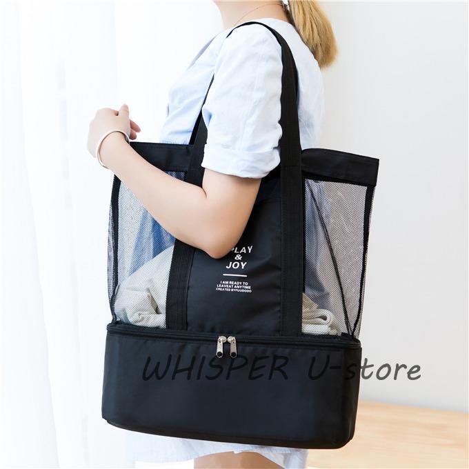 クリアバッグ ビーチバッグ レディース プール バッグ 海水浴 大容量 水泳 乾湿分離 防水 ビーチグッズ..