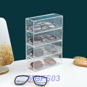 【スーパーSALE期間限定価格!】 サングラスケース メガネ収納ケース アクリル 透明 4段 陳列棚 防塵メガネケース スーパーセール