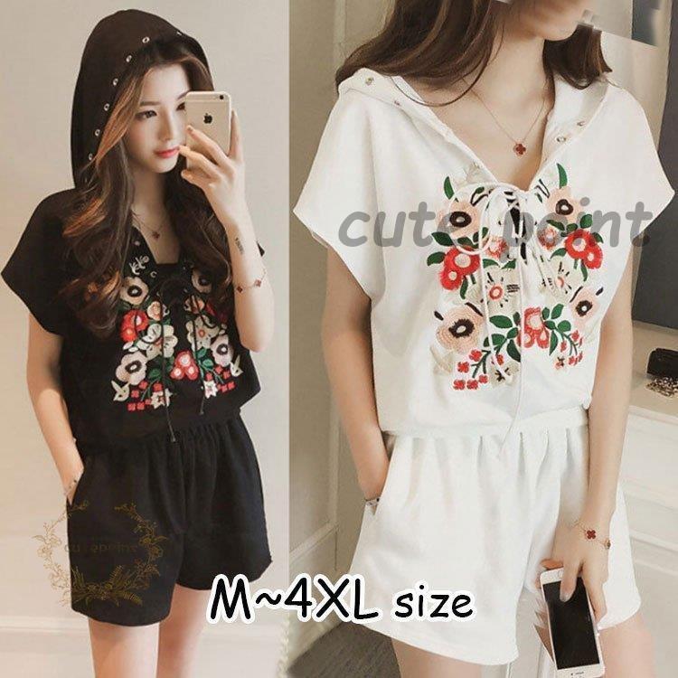 ニットセットアップ レディース パーカーセット 総柄 春夏 韓国風 スウェットセット 2点セット 半袖 ショートパンツ 20代 30代 40代 部屋着 カジュアル