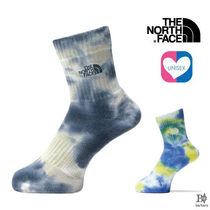 楽天ファッション雑貨 バルバロTHE NORTH FACE ノースフェイス 国内正規品 タイ ダイ クルー Tie Dye Crew ユニセックス メンズ レディース 男女兼用 ソックス 靴下 オーガニック コットン タイダイ 銀イオン 抗菌 防臭カジュアル NN82316