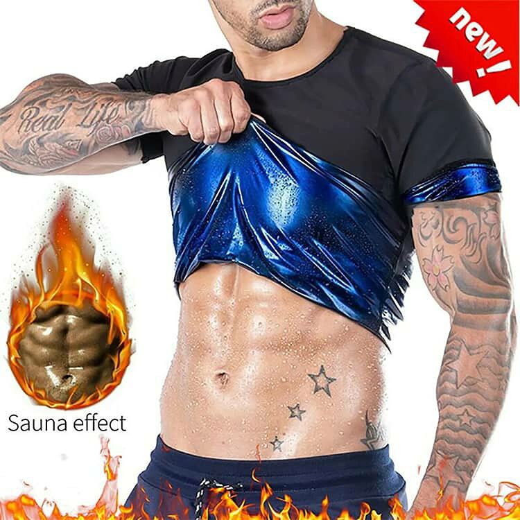 サウナ シャツ トップス ダイエット ショートスリーブ サウナシャツ サウナ 発汗 サウナスーツ サウナ メンズ Tシャツ 半袖 ヒートシャツ 男性用 サウナTシャツ ウェア インナー 筋トレ アンダーウェア スポーツインナー スポーツウェア 着るだけサウナ 3