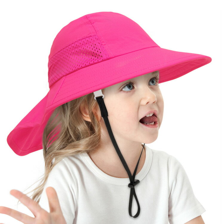 【送料無料】日よけ 帽子 キッズ 子供用 ベビー uv 帽子 ハット 女の子 男の子 キッズ サイズ調整 無地 日よけ帽子 メッシュ 通気性 つば広 紫外線対策 uvカット 折りたたみ 子供 春 夏 ビーチハット プール 海 水遊び あご紐 速乾 吸湿 旅行 アウトドア