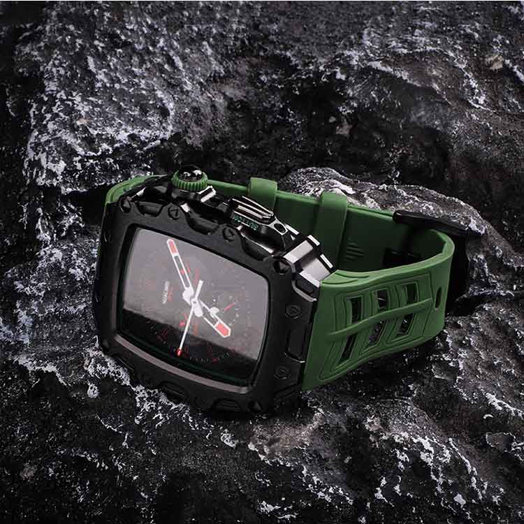 全10色！アップルウォッチ apple watch バンド ステンレス 一体型 ケース カバー アップルウォッチ ステンレス ケースバンド（ラバーベルト） 44mm 45mm ドライバー付き Series4/5/6/7/8/SE